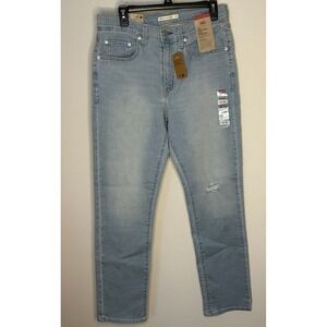 Levi's 724‎ High Rise Slim Straight Light Wash Distressed Denim 31x30 Women NWT